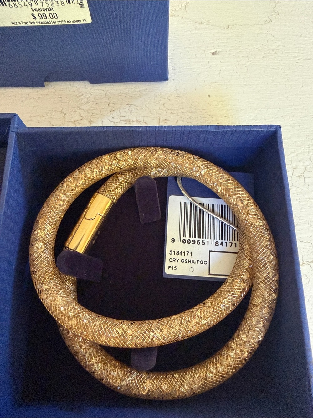 Swarovski Stardust Gold Mesh Crystal Bracelet or Choker Necklace